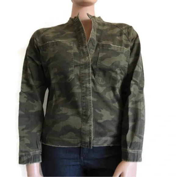 KUT from the KLOTH Jeans Women’s Camo Bomber Jean Denim Jacket Size X-Small NWT - Picture 5 of 8